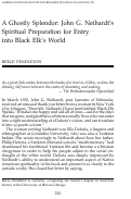 Cover page: A Ghostly Splendor: John G. Neihardt’s Spiritual Preparation for Entry into Black Elk’s World