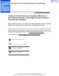 Cover page: Caregiver Attendance as a Quality Indicator in the Implementation of Multiple Evidence-Based Practices for Children