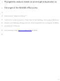 Cover page: Phylogenetic analysis reveals an ancient gene duplication as the origin of the MdtABC efflux pump