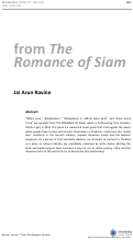 Cover page: Excerpts from THE ROMANCE OF SIAM: A POCKET GUIDE