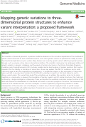 Cover page: Mapping genetic variations to three-dimensional protein structures to enhance variant interpretation: a proposed framework