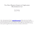 Cover page: Two-Party Disparate Impacts in Employment Discrimination Law