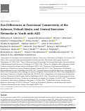 Cover page: Sex Differences in Functional Connectivity of the Salience, Default Mode, and Central Executive Networks in Youth with ASD