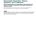 Cover page: Initial Development of Pathological Personality Trait Domain Measures Using the Personality Assessment Inventory (PAI)