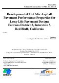 Cover page: Development of Hot Mix Asphalt Pavement Performance Properties for Long-life Pavement Design: Caltrans District 2, Interstate 5, Red Bluff, California