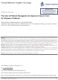 Cover page: The Use of Patient Navigators to Improve Cancer Care for Hispanic Patients