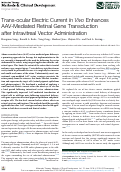 Cover page: Trans-ocular Electric Current In&nbsp;Vivo Enhances AAV-Mediated Retinal Gene Transduction after Intravitreal Vector Administration