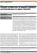 Cover page: Genomic architecture of adaptive radiation and hybridization in Alpine whitefish.