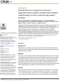 Cover page: Classification for long-term survival in oligometastatic patients treated with ablative radiotherapy: A multi-institutional pooled analysis