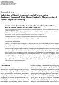 Cover page: Validation of Simple Sequence Length Polymorphism Regions of Commonly Used Mouse Strains for Marker Assisted Speed Congenics Screening