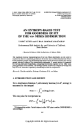 Cover page: An entropy-based test for goodness of fit of the von mises distribution