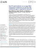 Cover page: Sox17 and β-catenin co-occupy Wnt-responsive enhancers to govern the endoderm gene regulatory network