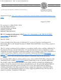 Cover page of UC Comments in Response to NIH's RFI on the NIH Draft Public Access Policy