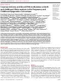 Cover page: Cesarean delivery and blood DNA methylation at birth and childhood: Meta-analysis in the Pregnancy and Childhood Epigenetics Consortium.