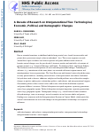 Cover page: A Decade of Research on Intergenerational Ties: Technological, Economic, Political, and Demographic Changes.