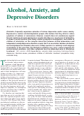 Cover page: Alcohol, Anxiety, and Depressive Disorders.