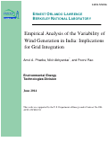 Cover page: Empirical Analysis of the Variability of Wind Generation in India: Implications for Grid Integration