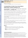 Cover page: Contrasting Effects of Geriatric Versus General Medical Multimorbidity on Quality of Ambulatory Care