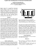 Cover page: Cognitive Style and Integration of Verbal and Visual Information