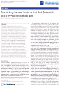 Cover page: Examining the mechanisms that link β-amyloid and α-synuclein pathologies