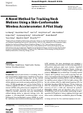 Cover page: A Novel Method for Tracking Neck Motions Using a Skin-Conformable Wireless Accelerometer: A Pilot Study.