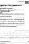 Cover page: A statistical simulator scDesign for rational scRNA-seq experimental design