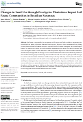 Cover page: Changes in Land Use through Eucalyptus Plantations Impact Soil Fauna Communities in Brazilian Savannas