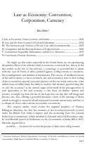 Cover page: Law as Economy: Convention, Corporation, Currency