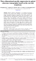 Cover page: Three-dimensional speckle suppression in optical coherence tomography based on the curvelet transform