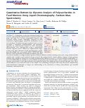 Cover page: Quantitative Bottom-Up Glycomic Analysis of Polysaccharides in Food Matrices Using Liquid Chromatography–Tandem Mass Spectrometry