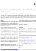 Cover page: Dietary potassium intake, kidney function, and survival in a nationally representative cohort.