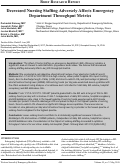 Cover page: Decreased Nursing Staffing Adversely Affects Emergency Department Throughput Metrics