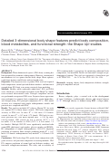 Cover page: Detailed 3-dimensional body shape features predict body composition, blood metabolites, and functional strength: the Shape Up! studies