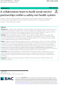 Cover page: A collaboration team to build social service partnerships within a safety-net health system