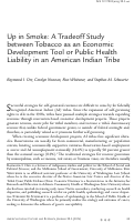 Cover page: Up in Smoke: A Tradeoff Study between Tobacco as an Economic Development Tool or Public Health Liability in an American Indian Tribe