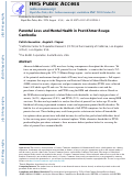 Cover page: Parental Loss and Mental Health in Post-Khmer-Rouge Cambodia.