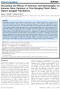 Cover page: Unraveling the Effects of Selection and Demography on Immune Gene Variation in Free-Ranging Plains Zebra (Equus quagga) Populations