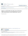 Cover page of Matters Settled but Not Resolved: Worker Misclassification in the Rideshare Sector