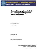 Cover page: HEARSAY ETHNOGRAPHY: A METHOD FOR LEARNING ABOUT RESPONSES TO HEALTH INTERVENTIONS