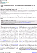 Cover page: Draft Genome Sequence of an Oscillatorian Cyanobacterium, Strain ESFC-1