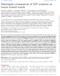 Cover page: Pathological consequences of VCP mutations on human striated muscle