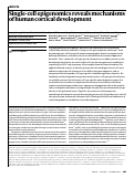 Cover page: Single-cell epigenomics reveals mechanisms of human cortical development