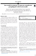 Cover page: Successful treatment of mucous membrane pemphigoid with bortezomib.