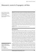 Cover page: Geometric control of myogenic cell fate