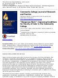 Cover page: “Dangerous Work”: Improving Conditions for Faculty of Color in the Community College
