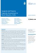 Cover page: Surgical and Trauma Capacity Assessment in Rural Haryana, India