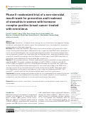 Cover page: Phase II randomized trial of a non-steroidal mouth wash for prevention and treatment of stomatitis in women with hormone receptor positive breast cancer treated with everolimus