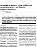 Cover page: Background luminescence in x-ray luminescence computed tomography (XLCT) imaging.