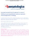 Cover page: Increased neonatal level of arginase 2 in cases of childhood acute lymphoblastic leukemia implicates immunosuppression in the etiology