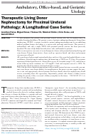 Cover page: Therapeutic Living Donor Nephrectomy for Proximal Ureteral Pathology: A Longitudinal Case Series.